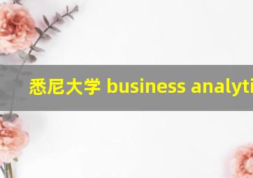 悉尼大学 business analytics